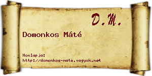 Domonkos Máté névjegykártya