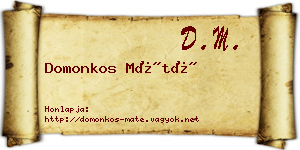 Domonkos Máté névjegykártya